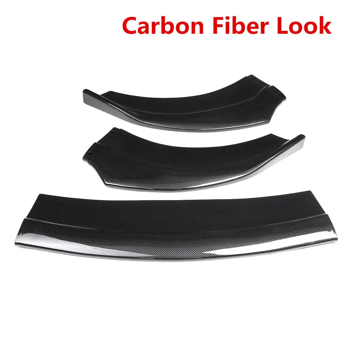 Carbon Fiber Look Высокое качество, 3 шт., автомобильный передний бампер, разветвитель для губ, комплект для тела, спойлер, диффузор, отражатель, губы для Dodge, для зарядного устройства SRT - Цвет: Carbon Fiber Look