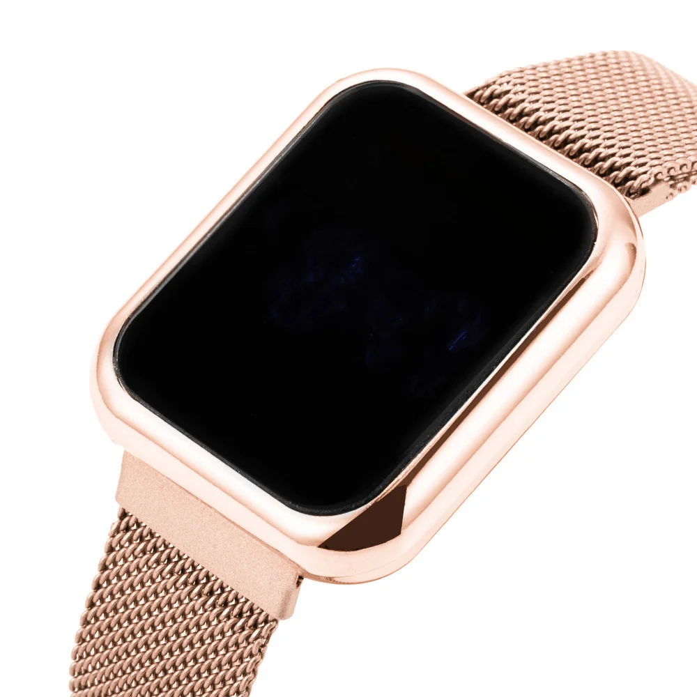 

Rose Gold Women's Watches Luxury LED Digital Watch for Women Stainless Steel Wristwatch Ladies Fashion Watch Women Reloj Mujer