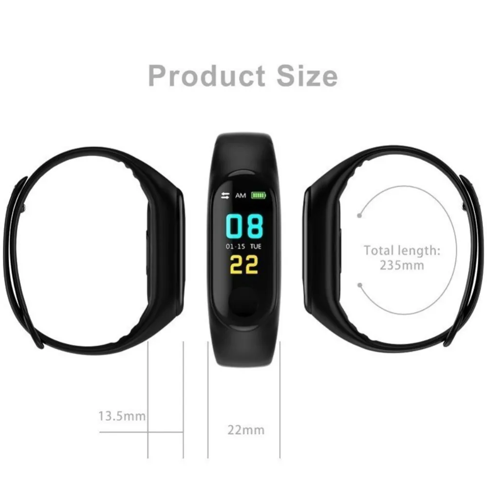 Водонепроницаемый Bluetooth Смарт-браслет для плавания, браслет, цветной экран, фитнес-трекер, кровяное давление, для мужчин и женщин