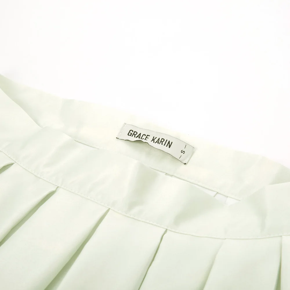 GK женское Плиссированное атласное платье с карманами высокой талией