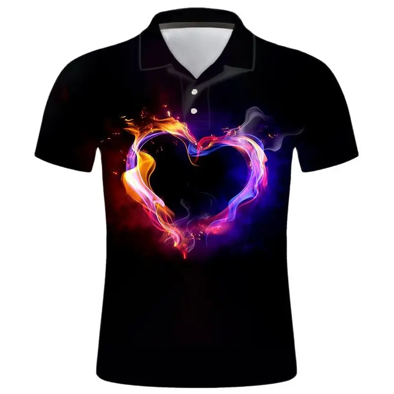 

Мужская рубашка-поло с коротким рукавом, с 3D-принтом