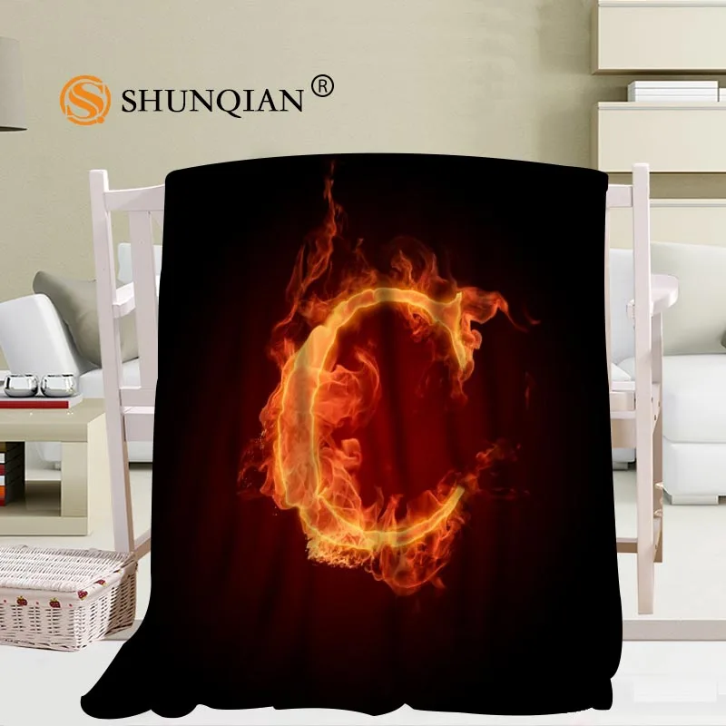Comprare Personalizzato Fuoco Lettere Coperta Flanella Falafel Tessuto 56x80 Pollici 50X60inch 40X50inch Divano Letto Coperta Da Tiro Bambino Adulto Coperta Calda