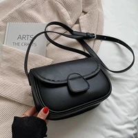 small flap shoulder messenger crossbody bags for women 2021 pu leather solid color winter simple handbags purses female