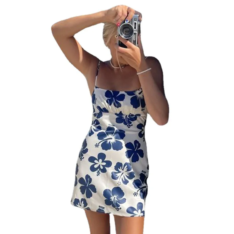 

Women's printed crash body bag hip strap dress 2021 summer new