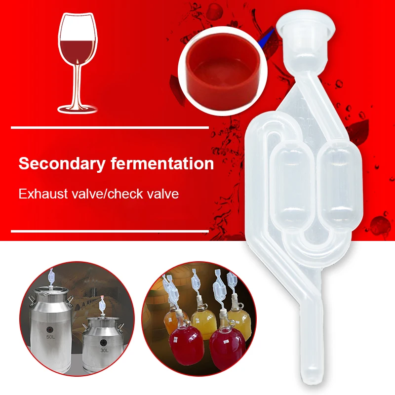 

10 PCS Water Seal Exhaust Home Brew Beer Wine Fermentation Airlock Sealed Check Valve Plastic Eco Friendly Water Sealed Valves
