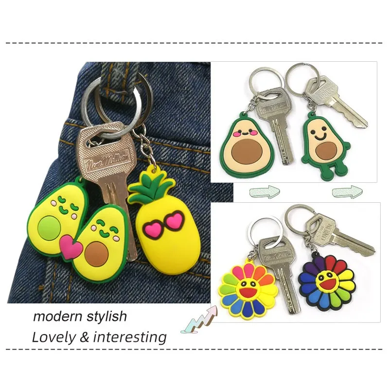 2 шт./лот ПВХ модная Брезентовая цепочка для ключей брелоки подарок на день