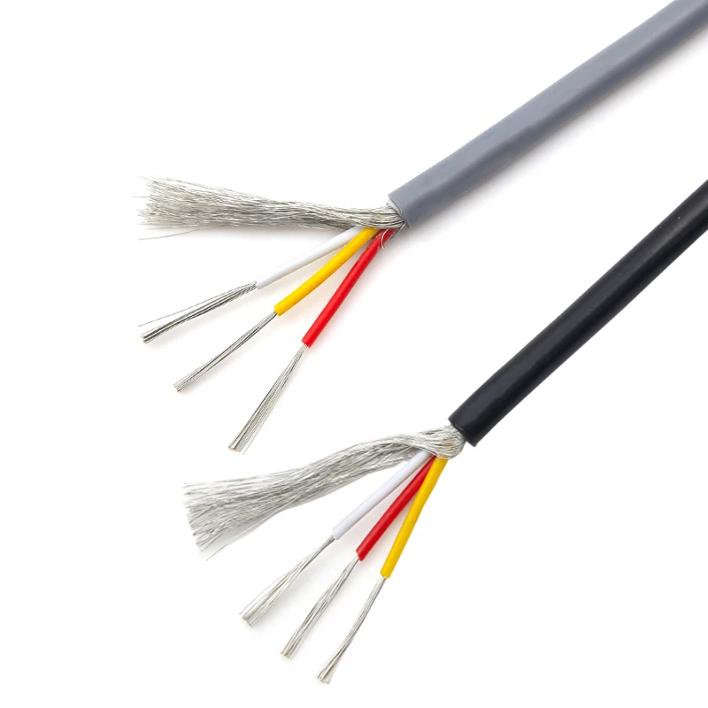 UL2547 3 жилы черный/серый ПВХ Управление кабель экранированный провод 22 24 26 28AWG