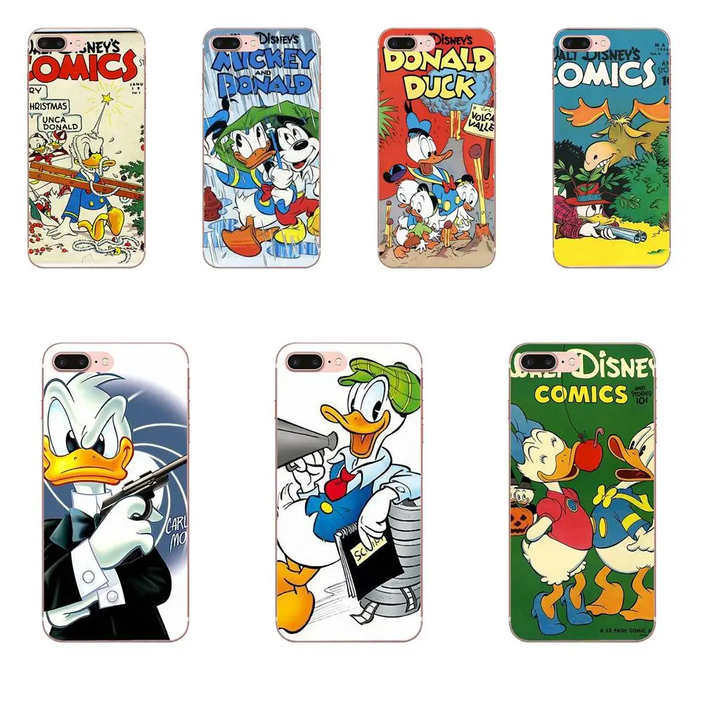 Забавный чехол из ТПУ с изображением Дональда Дака для Apple iPhone 4 4s 5 5C 5S SE 6 6S 7 8 Plus X XS