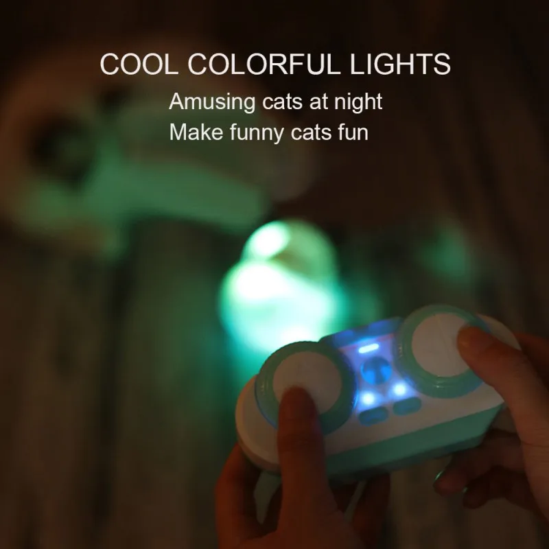 

Pet Cat Interactive Toy Electric Led Luminous Remote Smart Balance Control Car Funny Cat Toy with Gray Feather Toy for Kitten