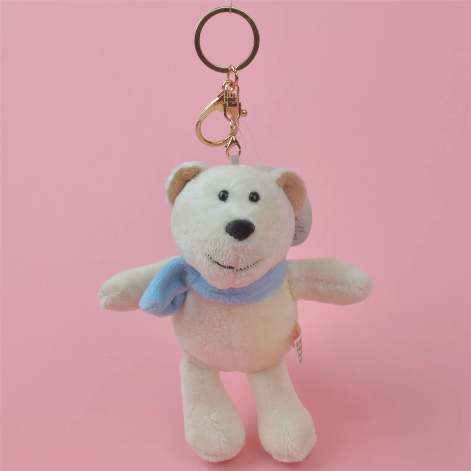 

Cute Brown Bear Keychain polar bear Women Rabbit Fur Pompoms Swan Car Key Ring Holder Bag Charm Pendant Key Chains Party Gift