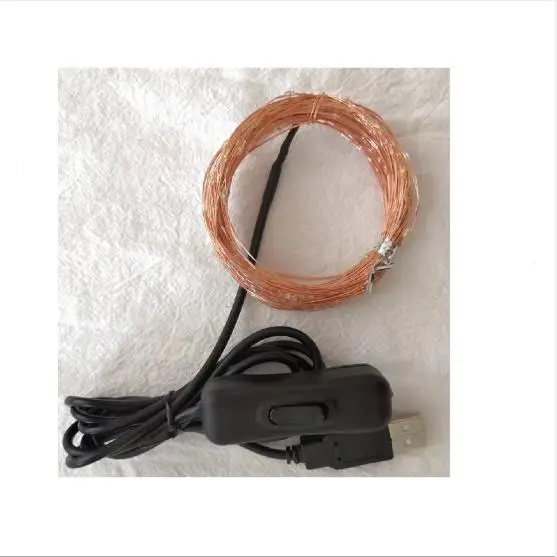 Светодиодный медный провод 5 м 50 световая Водонепроницаемая светящаяся гирлянда