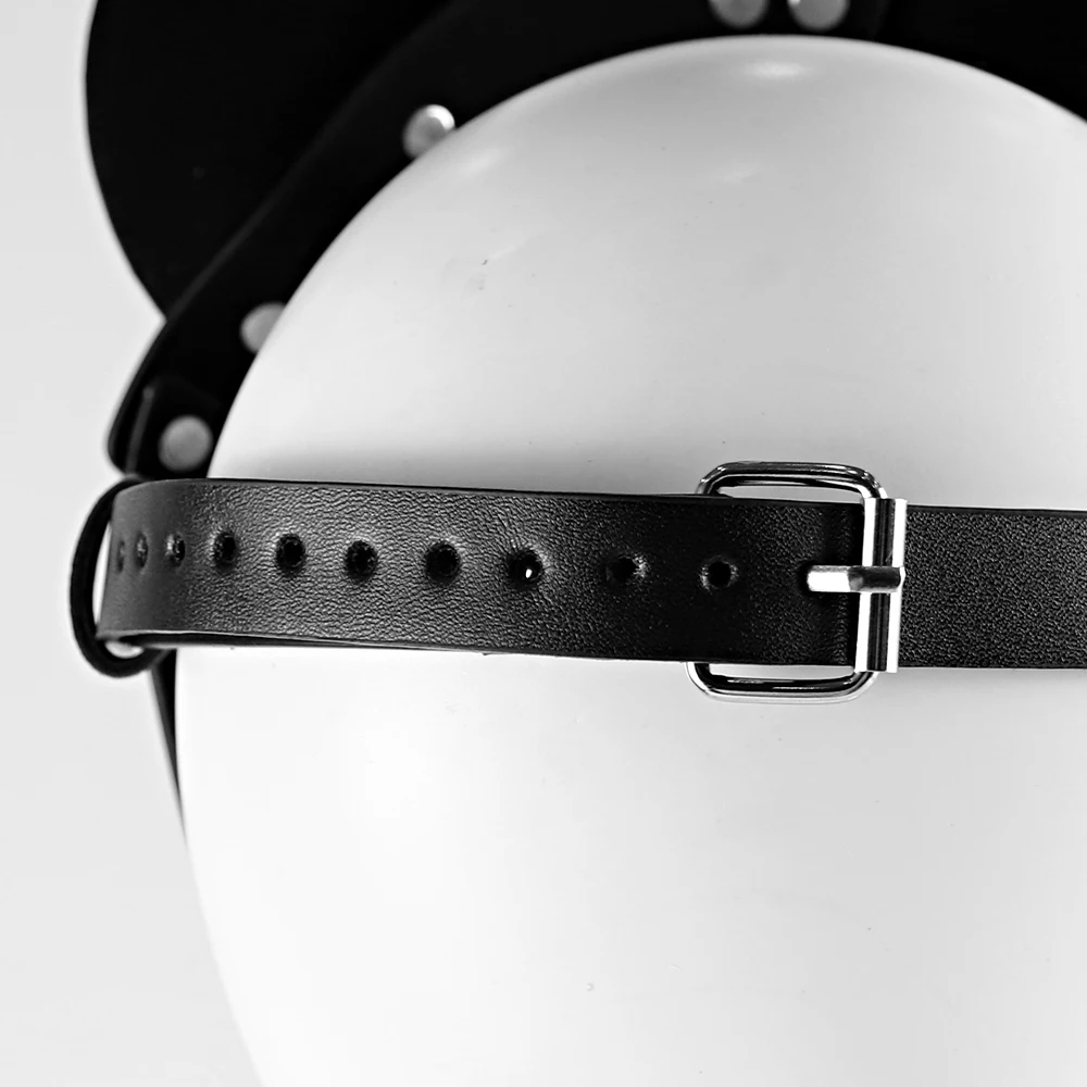 

B.CYQZ Sexy Women Erotic Leather Mask Cosplay Fetish Halloween Carnival Masquerade Bondage Mask Handmade Couple Cat Ears Masks