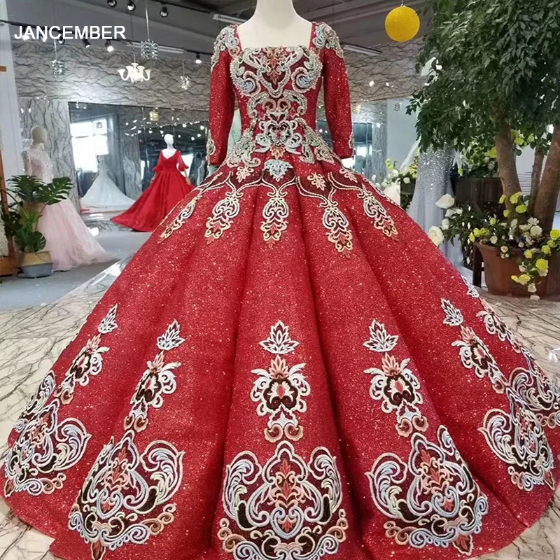 LSS272 красное винтажное платье для свадебной вечеринки с цветными аппликациями