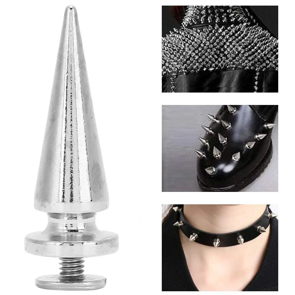 Конусные шипы в стиле панк с заклепками винты-шпильки форме дерева задние для