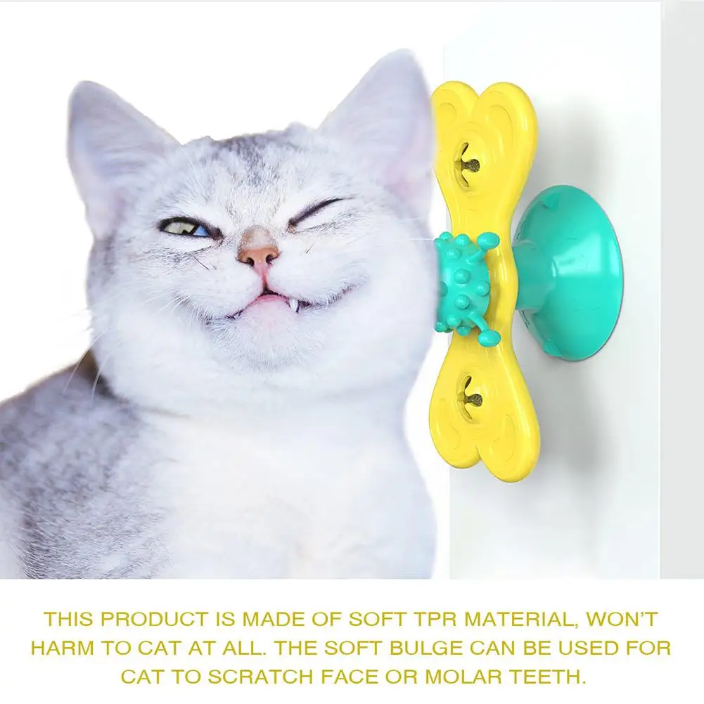 

Windmill Cat Toy Funny Turntable Teasing Pet Toy Scratching Tickle Cats Hair Brush Cat Toys Interactive Puzzle Smart Pet Toys