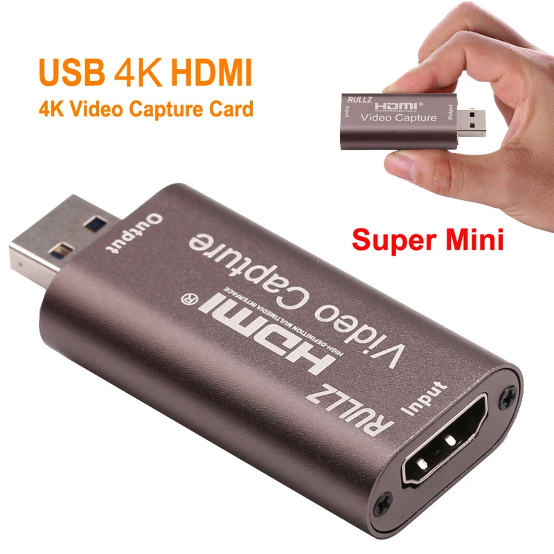 Rullz 4K Аудио Видео записывающая карта HDMI к USB 2 0 Мини приобретающая прямая