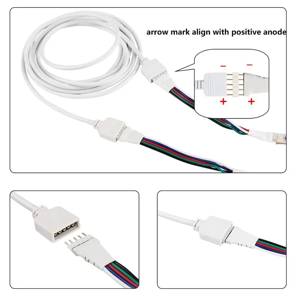 2PCS 2M 6.6ft LED Extension Cable 5-PIN Strip Connector Cord for SMD 5050 2835 RGBW Light Connection JK612 | Освещение