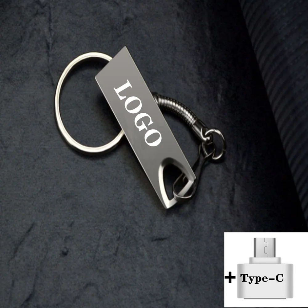 Металлический флеш накопитель 2 в 1 Usb Type C объемом 64 ГБ 4 8 16 32 высококачественный USB