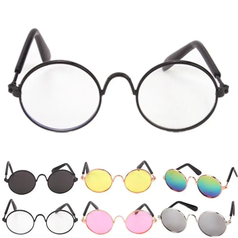 

1:18 Doll Toy Cool Sunglasses Prop Mix-color Fashion Round Frame Retro Cool Doll Glasses For 18 Inches Doll Doll Accessories