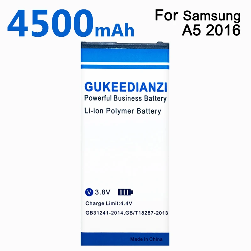 GUKEEDIANZI, EB-BA510ABE, 4500 мА/ч, запасная батарея для телефона, высокая емкость, для samsung GALAXY A5,, издание, A510 SM, A510F, A5100