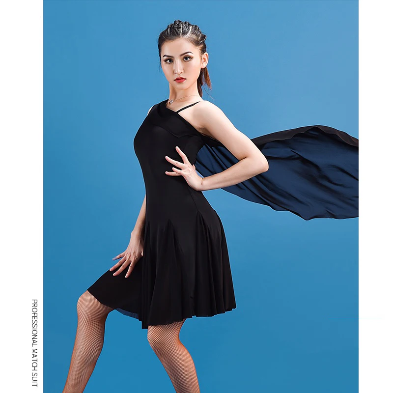 

Latin Dance Dress Female Performance Costume Swing Black Dress Birthday Party Outfit Women Flamengo 2020 Rumba Dance Clothes