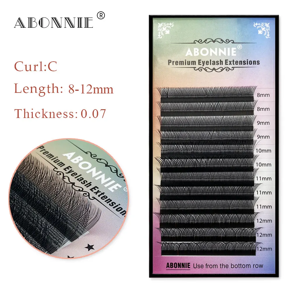 

Abonnie YY Shape Premium Individual Lashes Wholesale Vendor Matte Lash Extension Supplies Premium Eyelash Extension Volume Trays