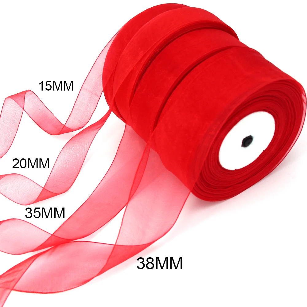 Лента из органзы 50 ярдов/рулонная лента декоративная искусственные розы для