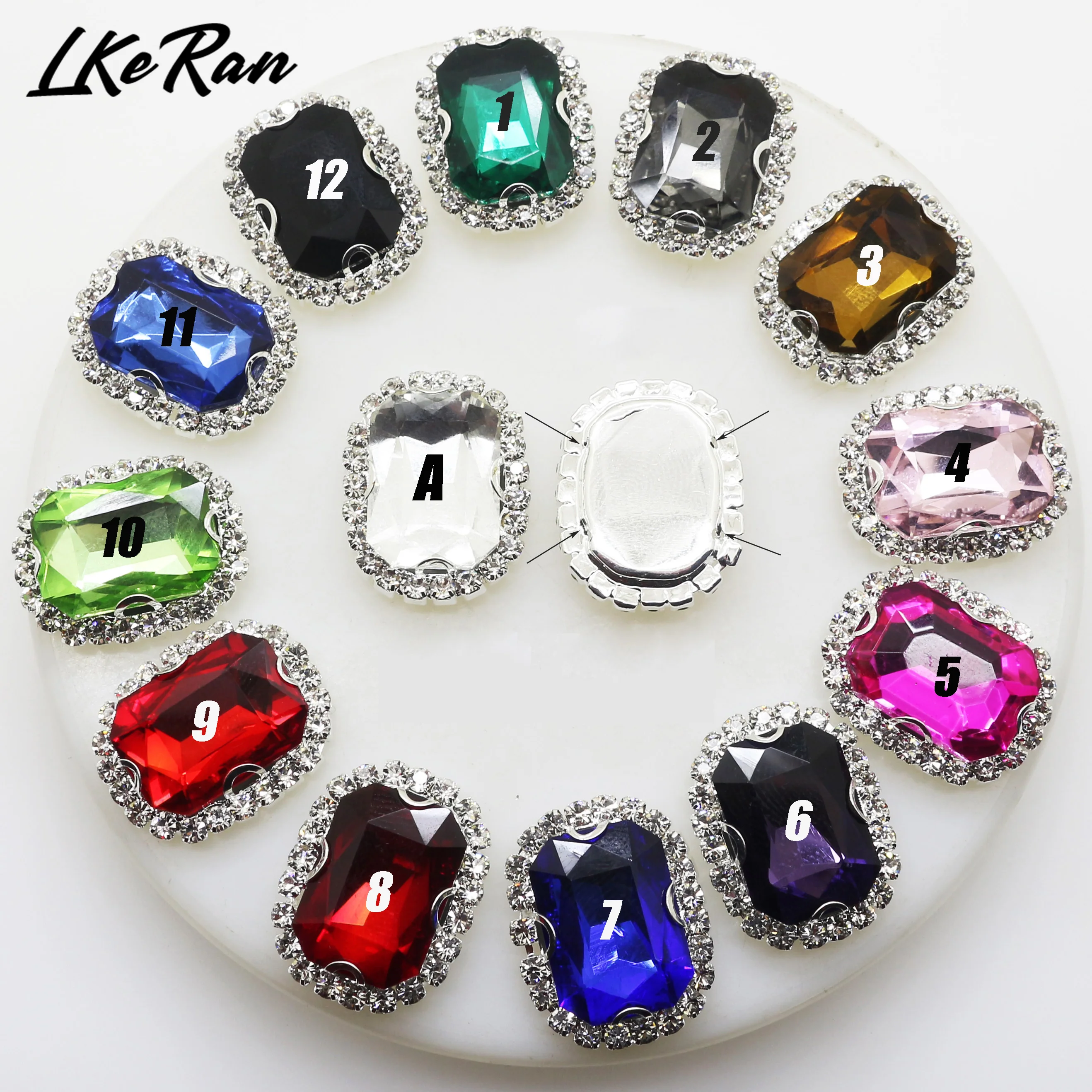 Заводской магазин новинка 20*19 мм акриловые прямоугольные стразы стеклянные