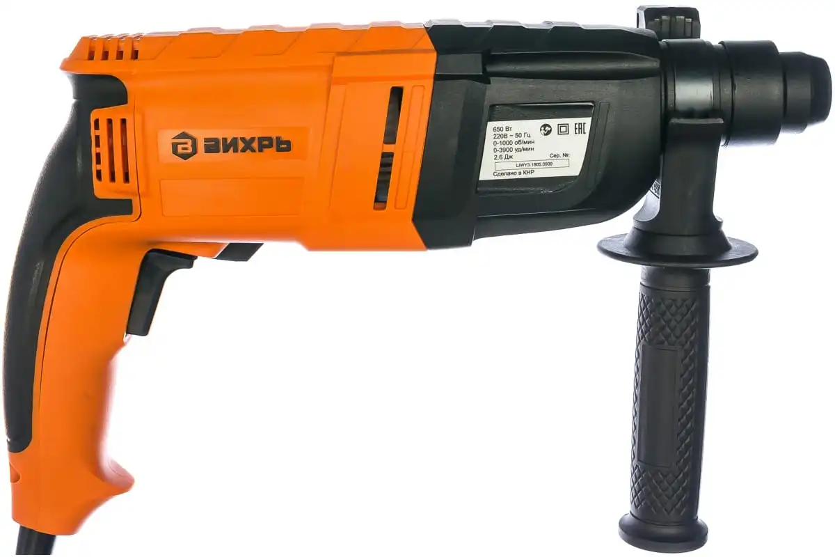 Вихрел роторного молотка P-650K SDS-PLUS 650 Вт 2,6 J 1000 об / мин 3900 об / мин 2,3 кг корпуса 650 Вт Перфораторы Ремонт строительство ремонт дома и садовые инструменты Электрические инструменты Техника электроники; PErFoRATOR -wiхrh; Петратор; ... ...