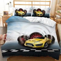 3d digital printing cool locomotive motorcycle cartoonboy girl 23pc bedroom quilt cover pillowcase double bed set sheet cover