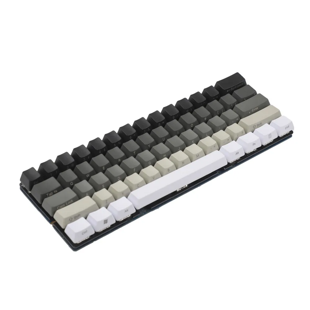 

White Gray Black Mixed 87 61 Key Side Print Blank Keyset Thick PBT OEM Profile Keycaps For MX TKL Mechanical Keyboard