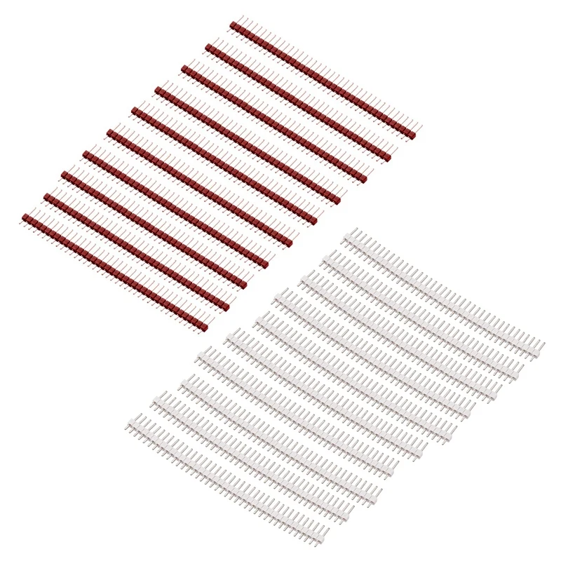 20 полос 2 54 мм 40 штырьков Однорядный штырьковый удлинитель для Arduino DIY - 10 красный и