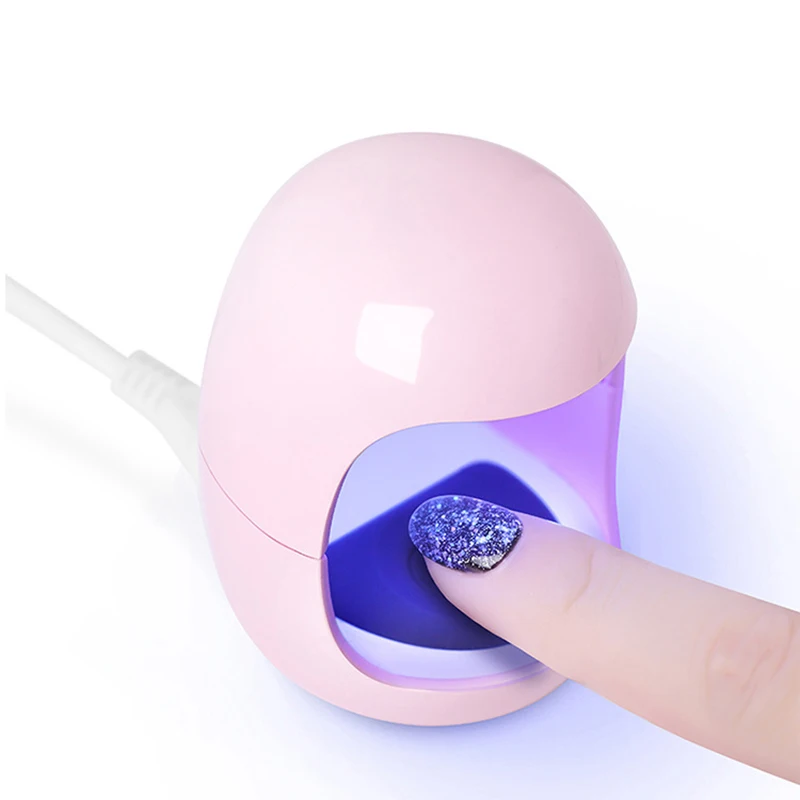 

LED Nail Lamp Mini Egg Shape Pink 3W 30/60S Auto-off Portable Simple Usage Quick Dry Safety Professional Nail Art Manicure Tool
