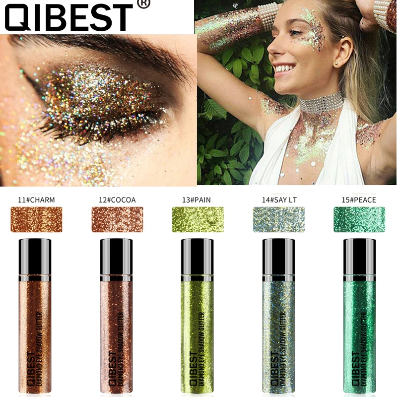 QIBEST 30 цветов Блеск Тени для век косметический макияж алмазные блестящие тени