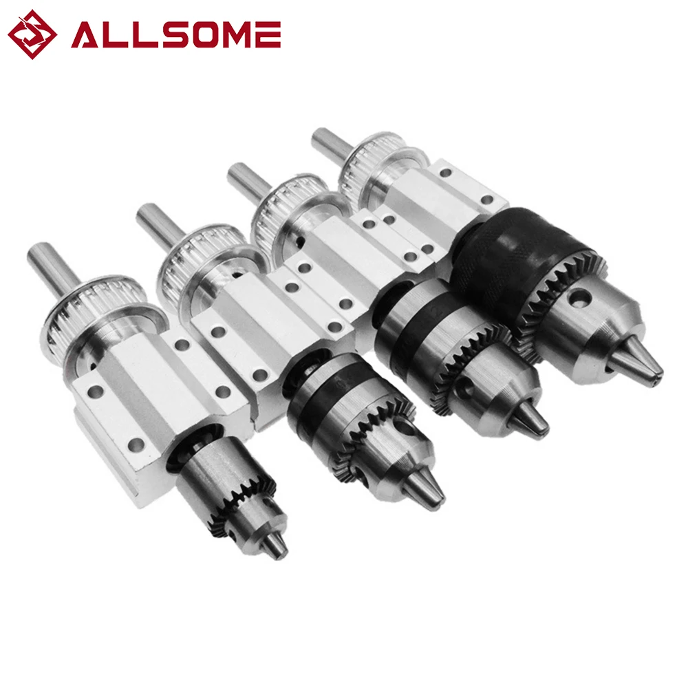 

ALLSOME DIY Woodworking Cutting Grinding Spindle Trimming Belt B10/JTO/B16 Drill Chuck Set Small Lathe Accessories for Table Saw