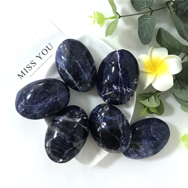 Натуральный Полированный содалит Кристалл пальмовый камень стресс переживающий