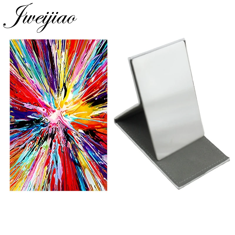 

Youhaken Famous Painting Coloful Table Desktop Mirror Stainless Steel Leather Makeup Beauty Tools Travel Purse Mirrors PT33