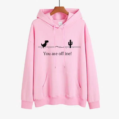 

Harajuku Cartoon Dinosaur Print Hoodies Women Casual Long Sleeve Loose Hooded Sweatshirt Autumn Winter Fleece Hoody Pullover Top
