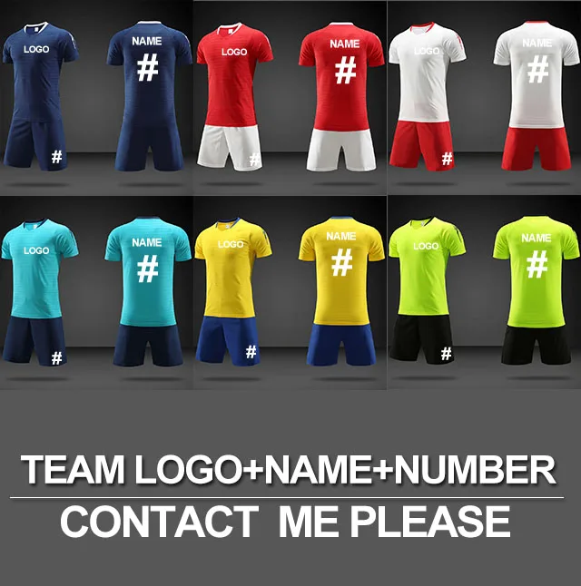 team logo contact me Высокое качество жаккардовая ткань индивидуальные любительский футбол Джерси персонализировать футбольная команда комплект пустой футбольный тренировочный костюм футбол - Цвет: team logo contact me