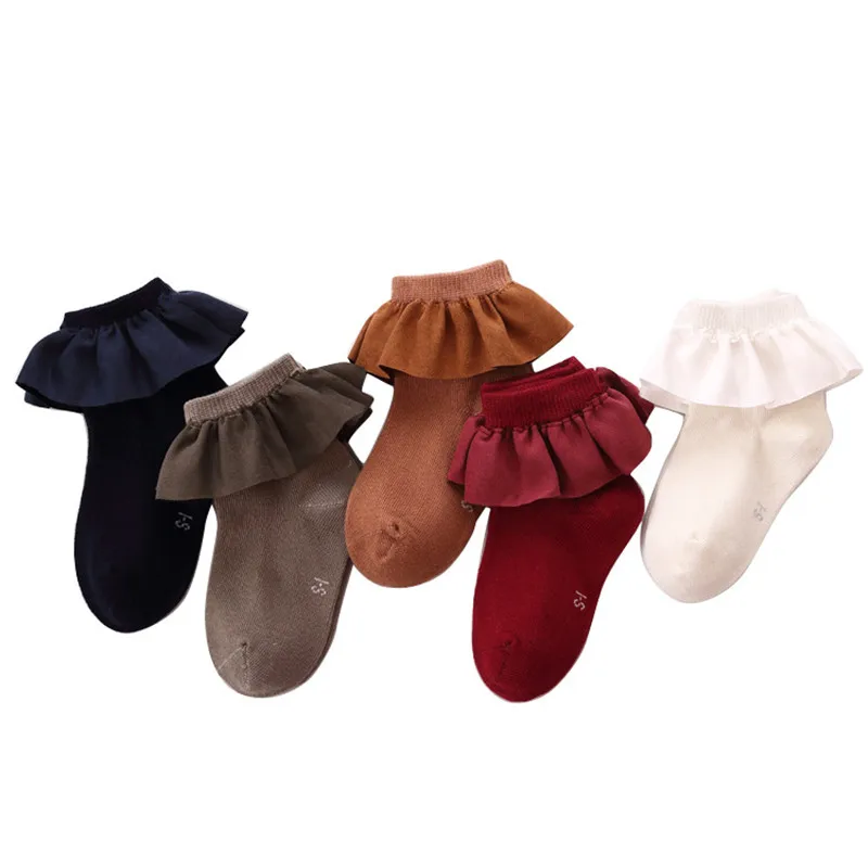 Брендовые Детские короткие носки с кружевным рантом забавные вязаные принцессы