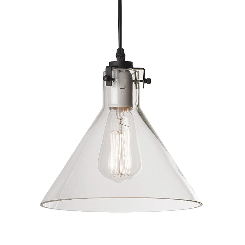 Скандинавская простота ясная стеклянная Воронка подвесной светильник ресторан