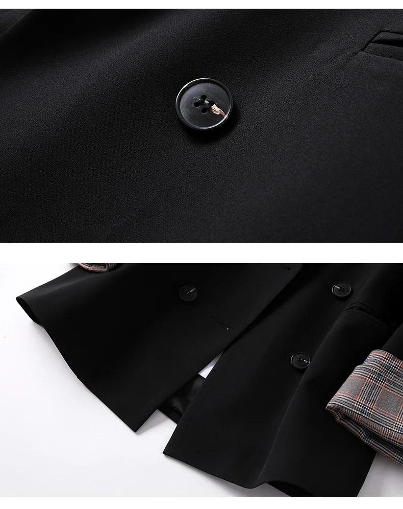 

Vintage Single Breasted Solid Women Blazer Spring Autumn Pockets Jackets Female Suits Coat Work Feminino Outerwear High Quality