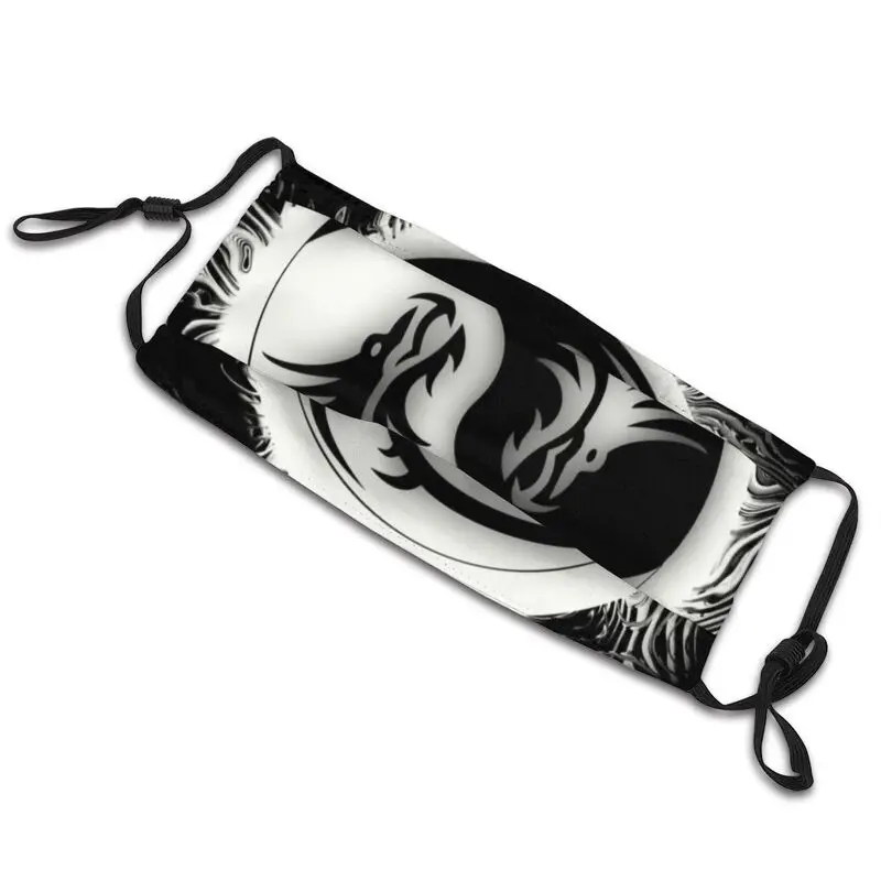 Черно-белая многоразовая маска для лица Yin And Yang с драконами китайская философия