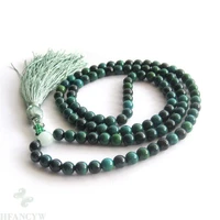 6mm dark green jade 108 prayer beads mala gemstone necklace handmade yoga natural buddhism pray fancy lucky unisex energy monk