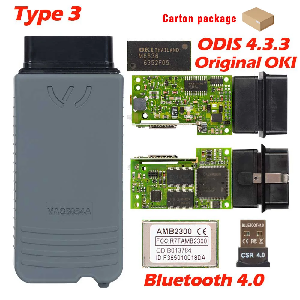 Топ VAS 5054A odis V4.3.3 с самым лучшим качеством vas5054 инструмент диагностики v4.0 Bluetooth vas5054a OKI полный чип - Цвет: Type 3