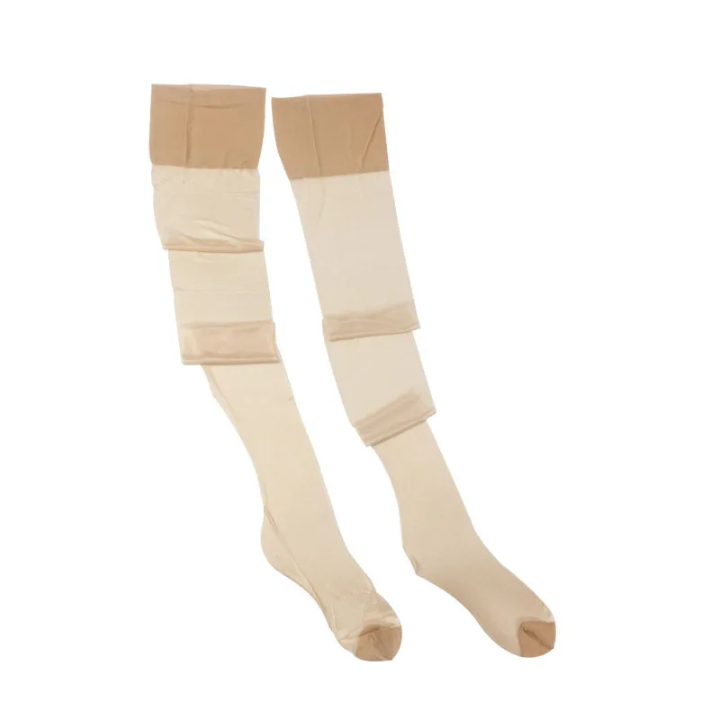 

Vintage No Elastic Sexy Nylon Stockings For Women Transparent Thigh High Glitter Medias Long Female Stockings For Garter Belt