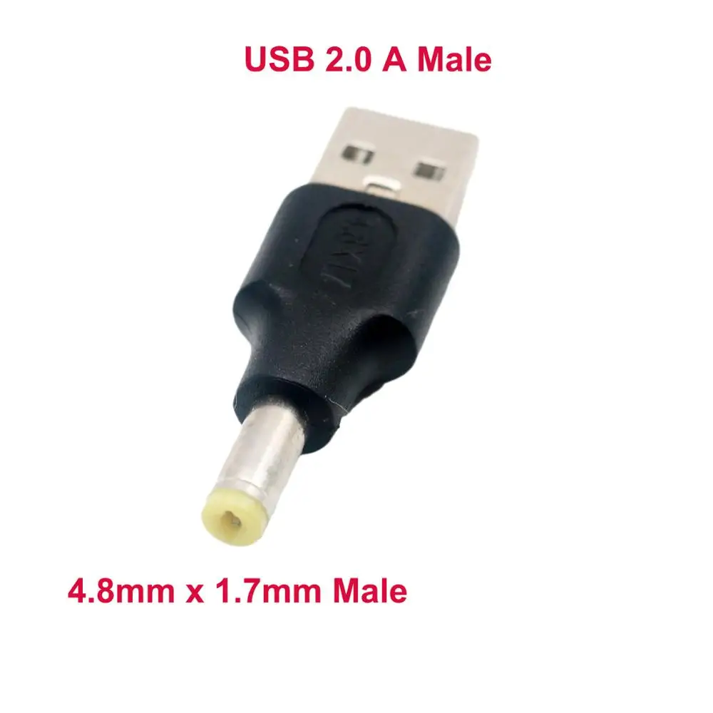 

1pc USB 2.0 Type A Male To DC 4.8mm x 1.7mm Plug DC Power Supply Adapter Connector Converter