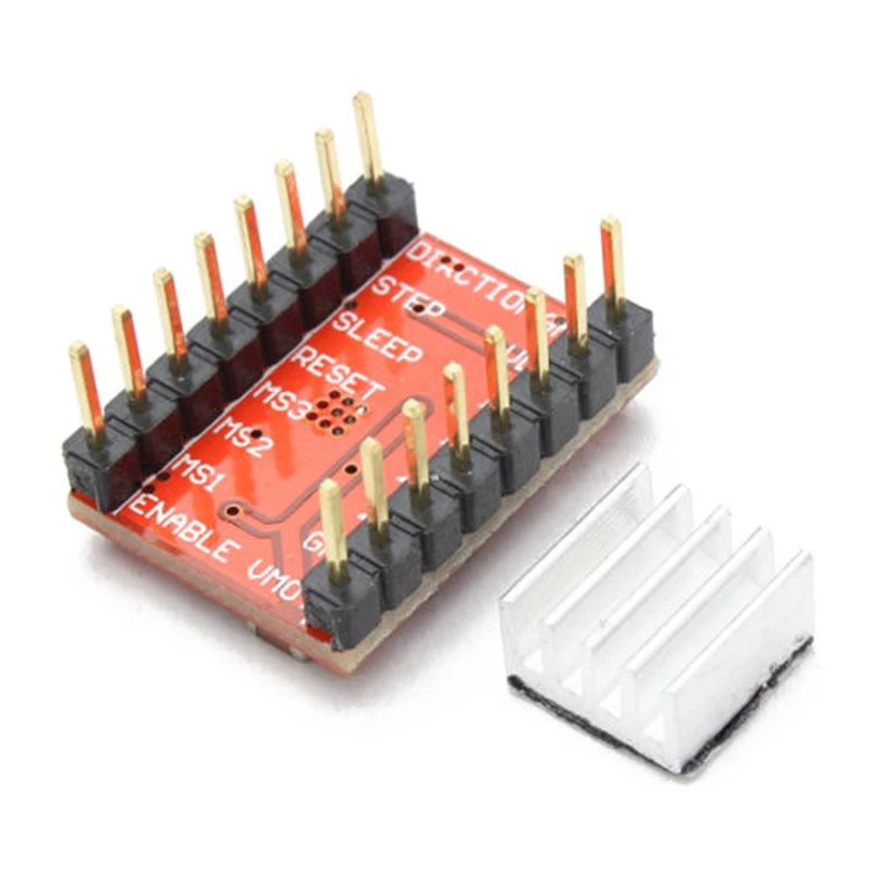Комплект для 3D-принтера A4988 модуль драйвера шагового двигателя с радиаторами