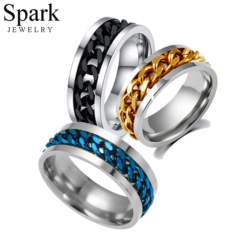 Спиннер из нержавеющей стали Spark 316L кольца для мужчин и женщин ротационное кольцо
