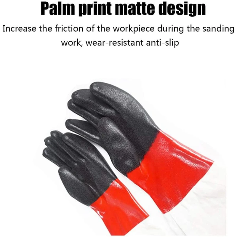 

Canvas Rubber Sandblasting Sandblaster Protection Gloves for Sandblast Cabinets
